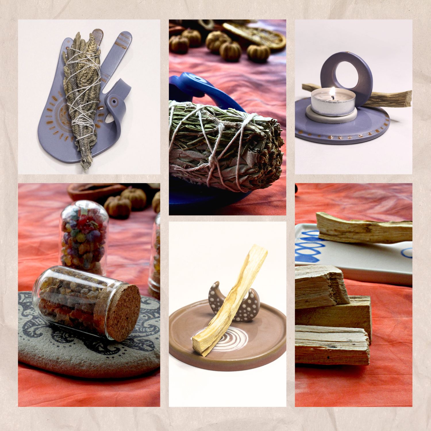 Ароматни материали. Пало санто, салвия, тамян и ароматни пръчици